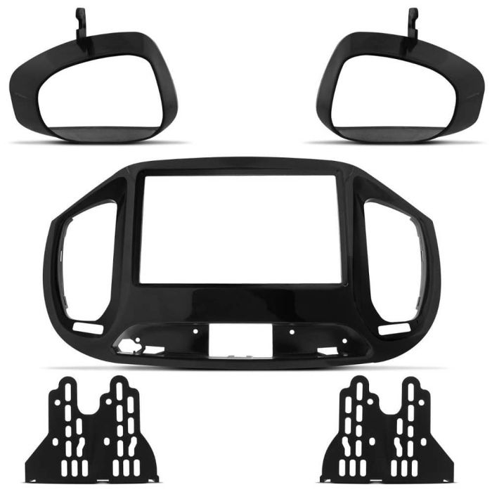 Moldura Painel Fiat Uno VIVACE 2016/17 2 DIN Black Piano