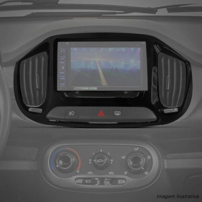 Moldura Painel Fiat Uno VIVACE 2016/17 2 DIN Black Piano