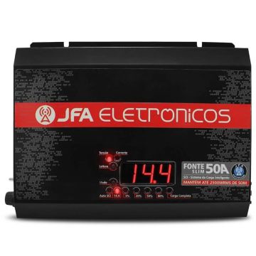 Fonte Automotiva JFA 50A amperes SLIM c/ voltimetro 12 volts 2 2