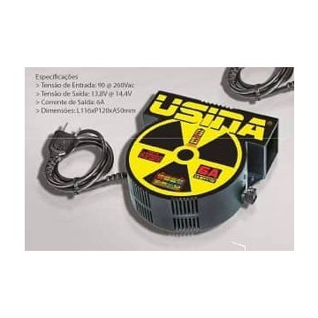 Fonte Carregador de Bateria Usina Spark 6A Inteligente 12v Bivolt