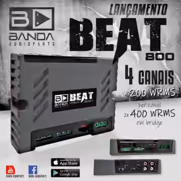 Módulo Amplificador Banda Beat 800.4 800wrms 4 Canais