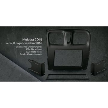 Moldura Painel Logan Sandero 2016 2 Din Renault