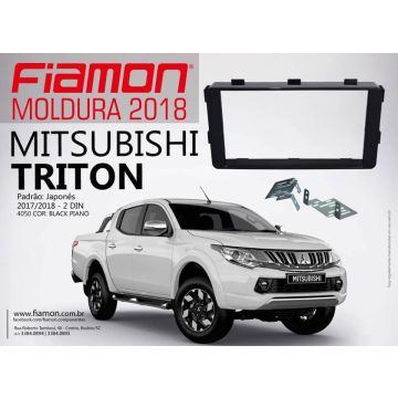 Moldura Painel Mitsubishi Triton 2 Din 2017 2018