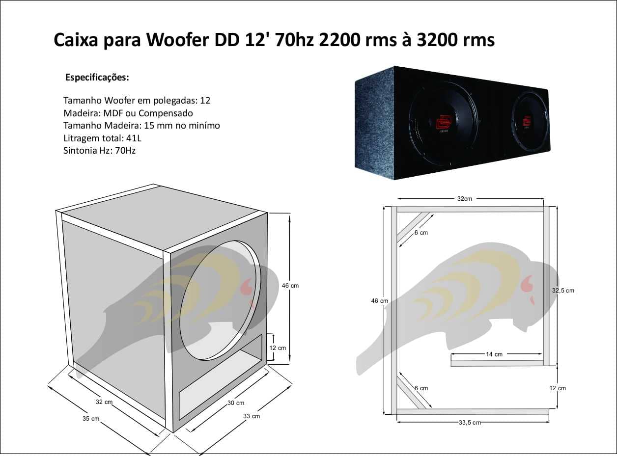 caixa alto falante woofer dd