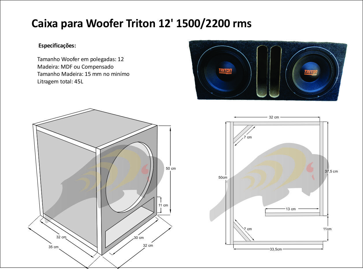 caixa alto falante triton 1500 2200 rms