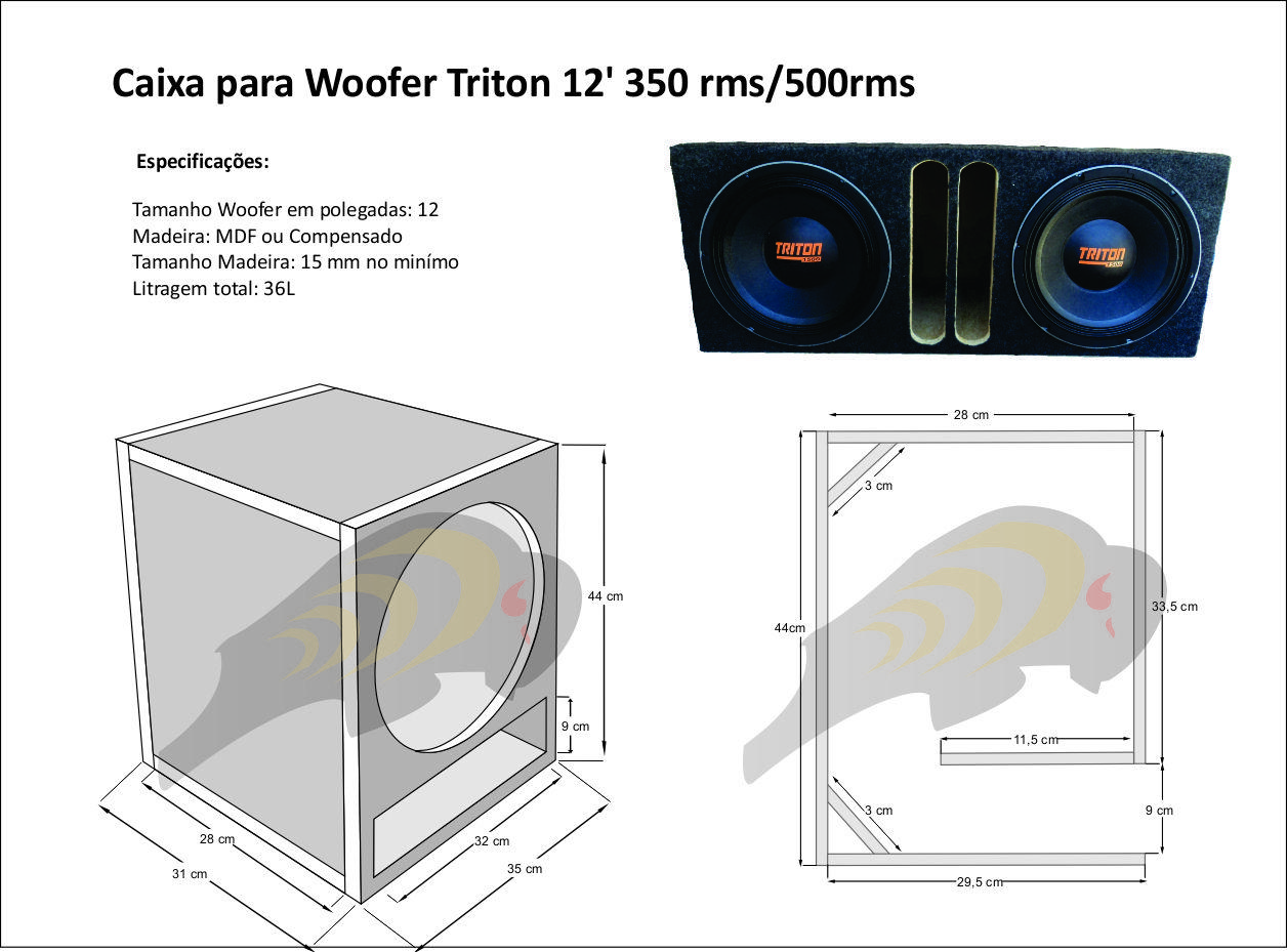 caixa alto falante triton 500 rms 350